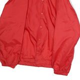CARDINAL Mens Red Nylon Button Jacket M Plain Lightweight Casual Outerwear