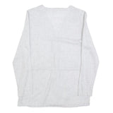 PAULA JANZ Womens Grey Wool Blend Button Top Long Sleeve V-Neck XS Stylish