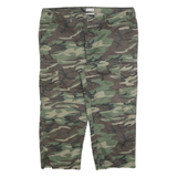 ESSE EMME Mens Cotton Blend Green Camouflage Relaxed Cargo Trousers W42 L25