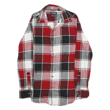 CHAPS Mens Red & Black Check Shirt S Cotton Long Sleeve Casual Button Front