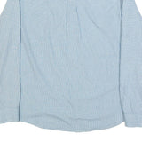 CHAPS Mens Blue & White Check Shirt L Long Sleeve Button Cotton Blend