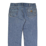 CARHARTT Mens Relaxed Blue Denim W38 L30 Cotton Zip Jeans Workwear