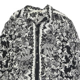 ACKERMAN Womens Black & White Printed Shirt Long Sleeve Collared XL Stylish Top