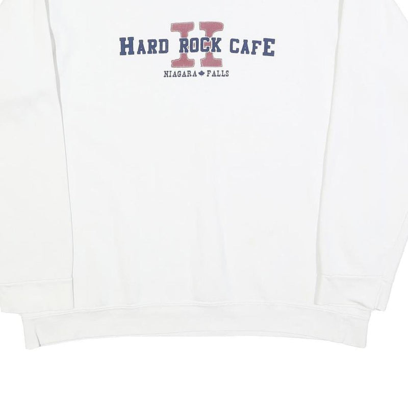 HARD ROCK CAFE Mens White Niagara Falls Crew Neck L Cotton Blend Sweatshirt