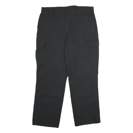 DICKIES Mens Regular Black Cargo Trousers W36 L32 Polyester Blend Zip Closure