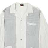 Mens White & Grey Cotton Blend Button Jacket L Resisto Classic Regular Fit