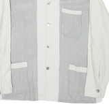 Mens White & Grey Cotton Blend Button Jacket L Resisto Classic Regular Fit