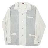 Mens White & Grey Cotton Blend Button Jacket L Resisto Classic Regular Fit