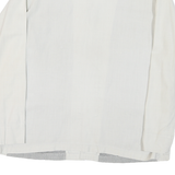 Mens White & Grey Cotton Blend Button Jacket L Resisto Classic Regular Fit