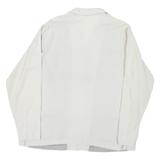 Mens White & Grey Cotton Blend Button Jacket L Resisto Classic Regular Fit