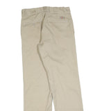 DICKIES Mens Regular Fit Beige Cotton Blend Trousers W30 L32 Workwear Zip