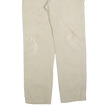 DICKIES Mens Cotton Blend Beige Regular Fit Straight Leg Trousers W34 L34