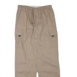 PRIORITY Mens Cotton Blend Beige Relaxed Drawstring Cargo Trousers W28 L30