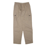 PRIORITY Mens Cotton Blend Beige Relaxed Drawstring Cargo Trousers W28 L30