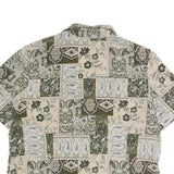 BRIGGS Womens Beige & Green Printed Shirt Short Sleeve Collared UK 14 Polyester