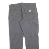 CARHARTT Mens Cotton Blend Grey Relaxed Fit Straight Trousers W34 L30 Workwear