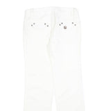 PINKO Womens Cotton Blend White Regular Fit Straight Leg Trousers W32 L32