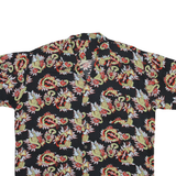 Mens Black Hawaiian Style Cotton Blend Shirt 2XL Printed Summer Beachwear