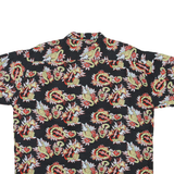 Mens Black Hawaiian Style Cotton Blend Shirt 2XL Printed Summer Beachwear