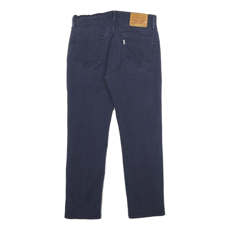 LEVI'S Mens Cotton Blend Navy Slim Straight Trousers W30 L30 Cotton Blend