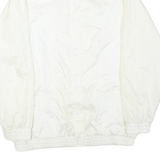 Womens White Button Jacket L Polyester Blend Plain Lightweight Casual