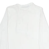 ZARA Womens White Basic Long Sleeve Crew Neck Plain Top M Elegant