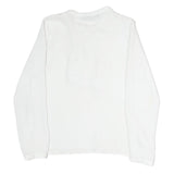 ZARA Womens White Basic Long Sleeve Crew Neck Plain Top M Elegant