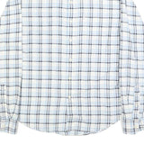 LEVI'S Mens White & Blue Checked Cotton Shirt M Classic Button-Down Collar Long