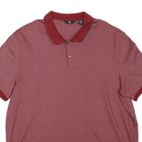 CALVIN KLEIN Mens Red Polo Shirt 2XL Cotton Blend Short Sleeve Basic Collar
