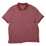 CALVIN KLEIN Mens Red Polo Shirt 2XL Cotton Blend Short Sleeve Basic Collar