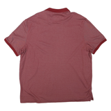 CALVIN KLEIN Mens Red Polo Shirt 2XL Cotton Blend Short Sleeve Basic Collar