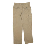STEVE MCQUEEN Mens Cotton Blend Beige Regular Cargo Trousers W30 L30 Classic Zip