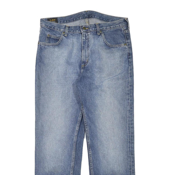 LEE Mens Regular Fit Blue Denim Light Wash Jeans W34 L30 Classic Cotton Blend
