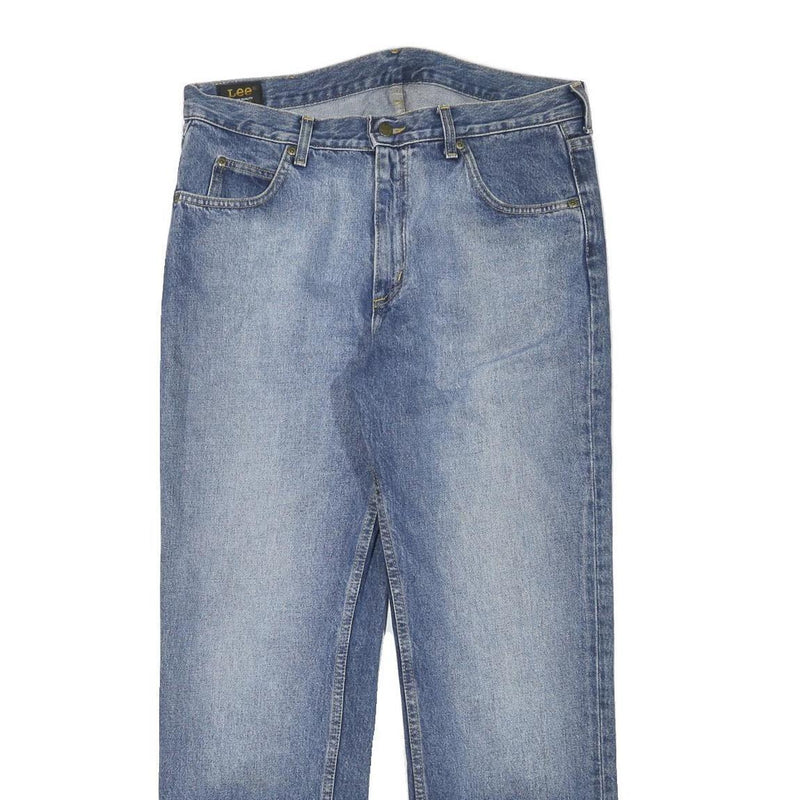 LEE Mens Regular Fit Blue Denim Light Wash Jeans W34 L30 Classic Cotton Blend