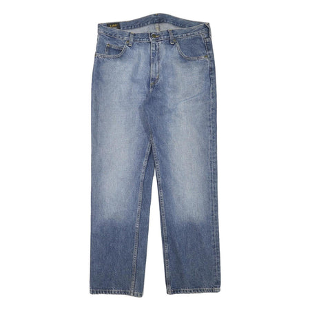 LEE Mens Regular Fit Blue Denim Light Wash Jeans W34 L30 Classic Cotton Blend