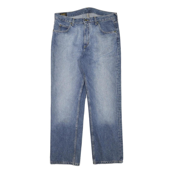 LEE Mens Regular Fit Blue Denim Light Wash Jeans W34 L30 Classic Cotton Blend