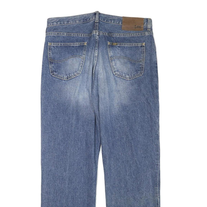 LEE Mens Regular Fit Blue Denim Light Wash Jeans W34 L30 Classic Cotton Blend