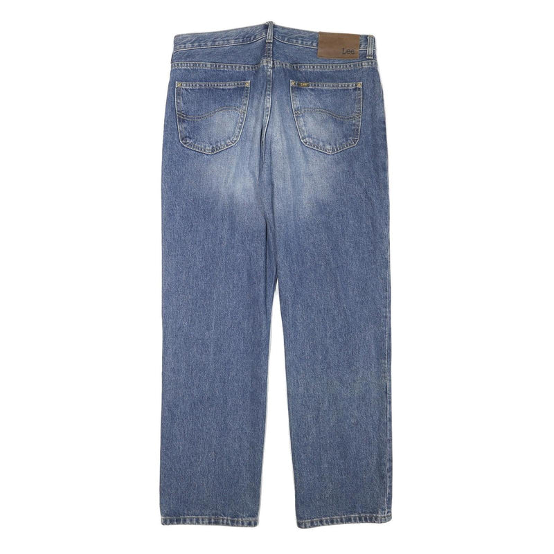 LEE Mens Regular Fit Blue Denim Light Wash Jeans W34 L30 Classic Cotton Blend