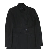 ZARA WOMAN Womens Black Wool Blend Button Jacket XS Plain Elegant Tailored Fit