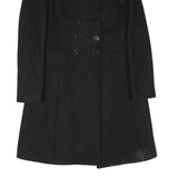 ZARA WOMAN Womens Black Wool Blend Button Jacket XS Plain Elegant Tailored Fit