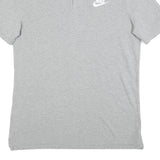 NIKE Mens Grey Short Sleeve Plain L Cotton Polo Shirt Casual Sportswear