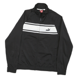 PUMA Mens Black & White Polyester Blend Zip Jacket M Track Sportswear