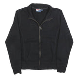 FILA Womens Black Zip Jacket S Cotton Blend Plain Casual Sportswear Sweatshirt