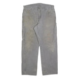 DICKIES Mens Cotton Blend Relaxed Grey Workwear Trousers W38 L32 Utility Zip
