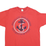 JERZEES Mens Red Friday Harbor Washington Graphic T-Shirt L Short Sleeve Crew