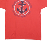 JERZEES Mens Red Friday Harbor Washington Graphic T-Shirt L Short Sleeve Crew