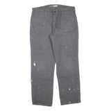 CARHARTT Mens Regular Fit Grey Cotton Blend Zip Trousers W36 L30 Workwear