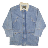 REUNION Mens Blue Denim Jacket S Cotton Casual Button Closure Classic Style