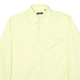 BOSS Mens Yellow Cotton Blend Shirt L Long Sleeve Classic Collar Elegant