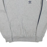 ADIDAS Mens Grey & Navy Casual Zip Jacket M Cotton Blend Plain Lightweight